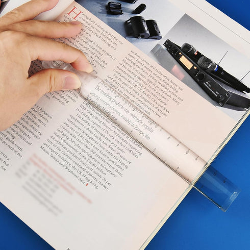 Cosmos Magnifying Ruler Mini Magnifying Bar for Reading Small Texts and Prints, 6 Inches