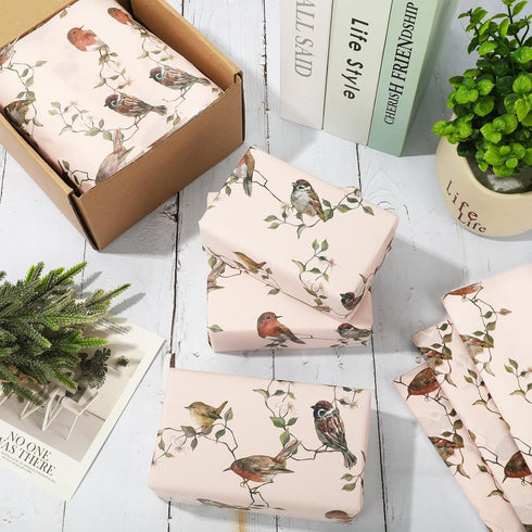 JarThenaAMCS 60 Sheets Bird Tissue Paper, 14 x 20 Inch Gift Wrapping Paper for DIY Crafts, Spring Wedding Decor