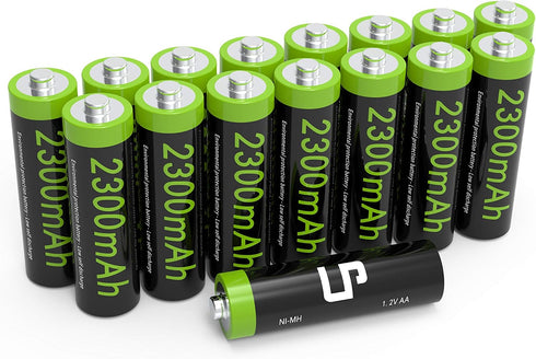 LP AA Rechargeable Batteries Pack, 16 Pack 2300mah High Capacity Double A Batteries