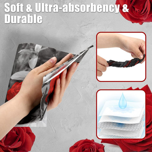 100 Pack Floral Napkins Disposable Paper Hand Towels - 2 Ply Decorative Dinner Guest Towels for Bathroom, Wedding