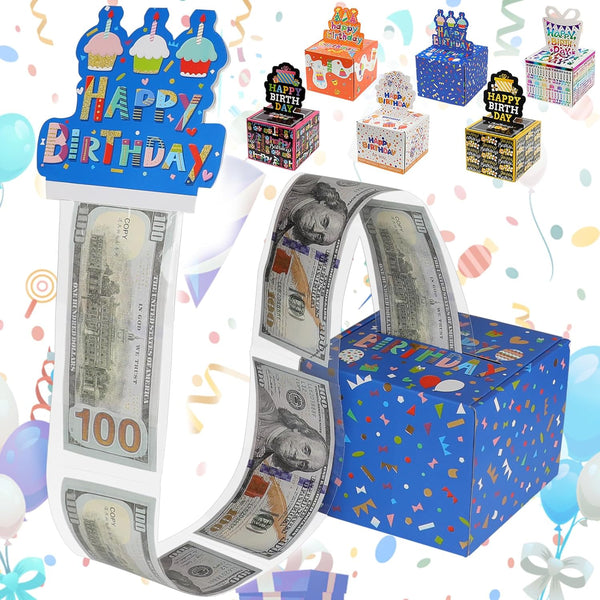Keencopper Birthday Money Box for Cash Gift, Surprise Money Roll Gift Box with