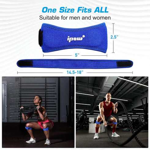 IPOW 2 Pack Knee Pain Relief Patella Stabilizer Brace Support for Hiking, Soccer, Running