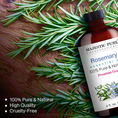 MAJESTIC PURE Rosemary Essential Oil, 100% Pure and Natural, Premium Grade for Hair Care and Aromatherapy