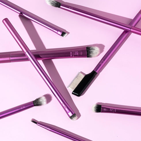 Real Techniques 8 Piece Everyday Eye Essentials Makeup Brush Set, Eye Brushes for Liner, Eyeshadow, Brows, & Lashes