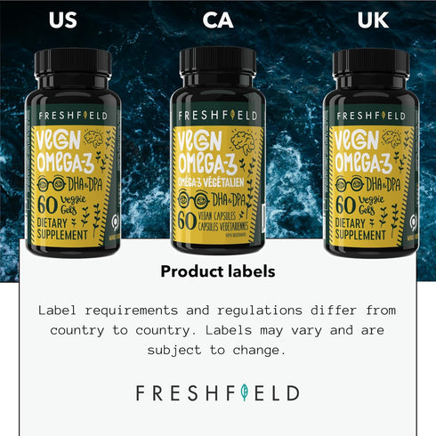 Freshfield Vegan Omega 3 DHA: Algae Oil, Plant Based Omega for Heart, Brain, Joint Health, No Heavy Metals