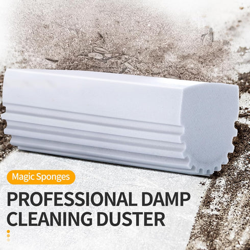 Damp Clean Duster Sponge,4pack Magic Sponge Eraser,Reusable Damp Dusting Sponge Household Cleaning for Blinds, Glass, Baseboards,Radiators,Window Track Grooves(Multi Color) by COBETE