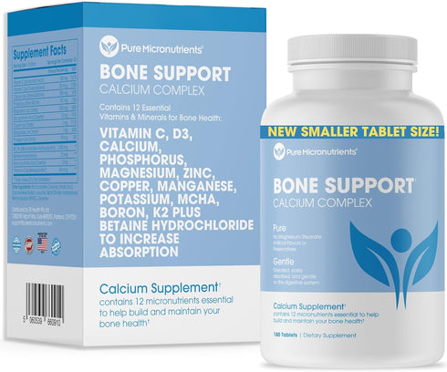 Calcium Supplement for Women & Men - Calcium Citrate & Hydroxyapatite with Vitamin D3, K2, Magnesium, Zinc, 180 Tablets