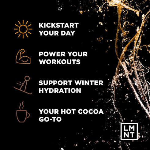 LMNT Zero Sugar Hot Chocolate or Coffee Mixer - Chocolate Caramel Salt | Drink Mix | 30-Count