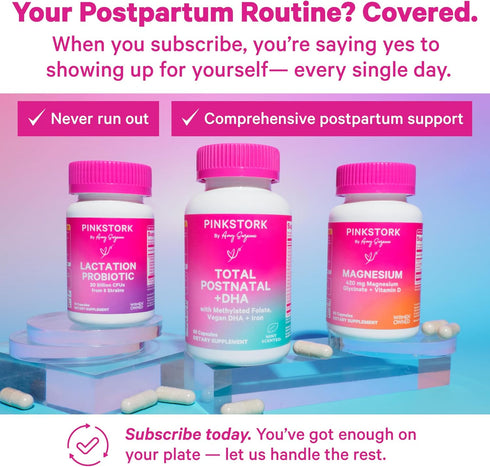 Pink Stork Lactation Probiotic - 30 Billion CFUs Multi Strain Postnatal Probiotics for Breastfeeding Women, 30 Capsules