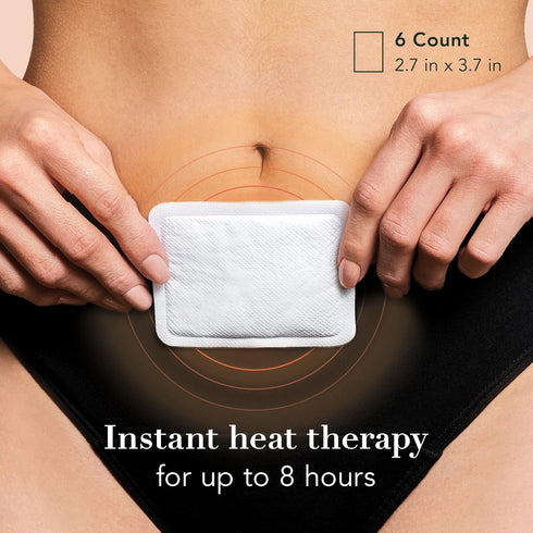 Rael Heating Pad, Herbal Heating Patches for Period Cramps, Ultra Thin Design, On The Go Size (6 Count)