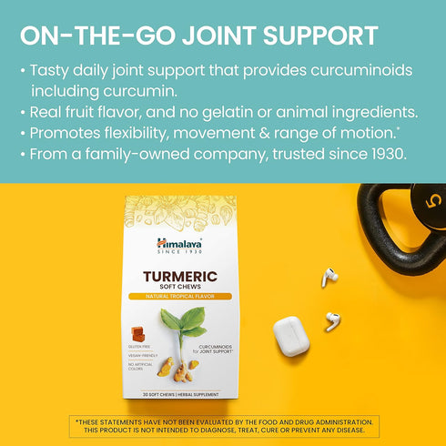 Himalaya Turmeric Chews with Curcumin for Healthy Joint Support, 300 mg Extracts per Serving, 30 Soft Chews