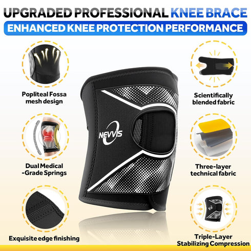 NEVVIS Knee Brace, Patellar stabilizing Knee Brace for Running Knee Support Meniscal Tear Knee Pain, ACL, MCL