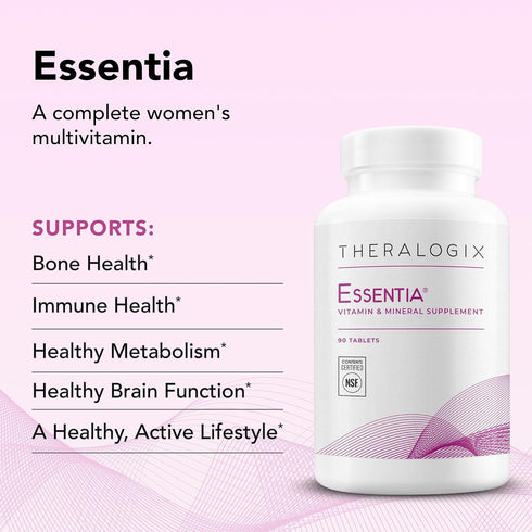 Theralogix Essentia Multivitamin for Women - 90 Tablets, Daily Support for Immune & Bone Health