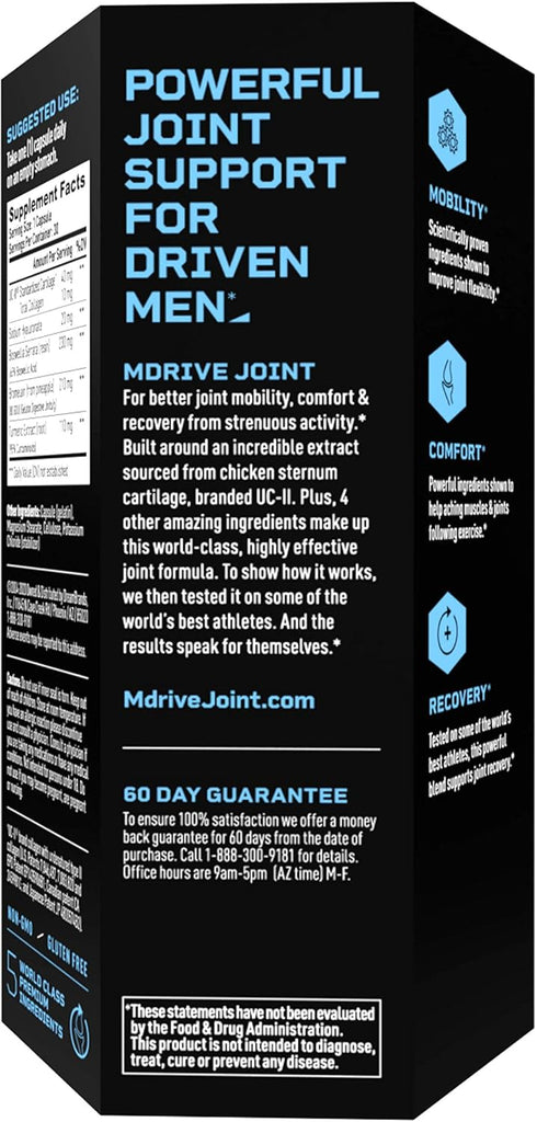 Mdrive Joint Support Supplement for Men - 30ct - Supports Healthy Joint Function, Flexibility & Comfort