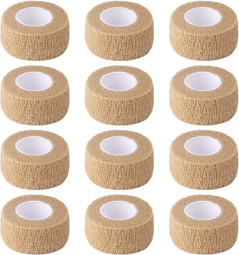 1 Inch Wide Skin Colour Elastic Self-Adhesive Bandage Tape - Wrap for Sprains & Swelling
