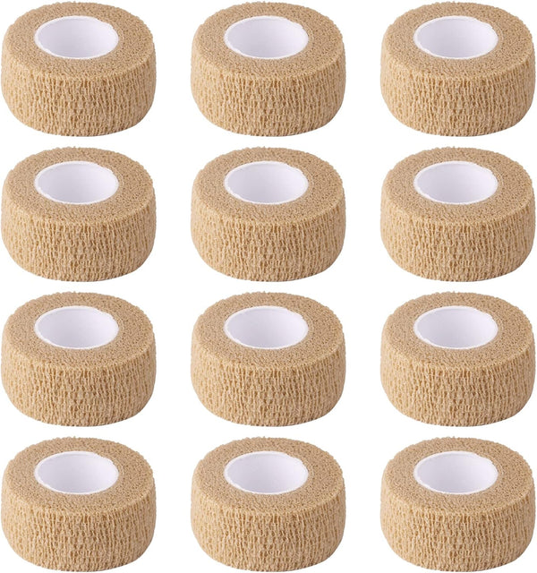 1 Inch Wide Skin Colour Elastic Self-Adhesive Bandage Tape - Wrap for Sprains & Swelling