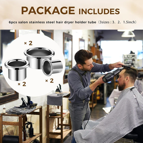 MorningRo 6 3.0 2.0 1.5, Pcs Stainless Steel Hair Tool Organizer Blow Dryer, Curling Iron & Hot Holders Tool for Salon