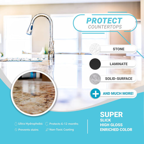 Lifeproof Ceramic Coating Spray Kit for Kitchen & Bath Surfaces, Shine, Seal & Protect, Repels Stains & Grime