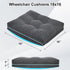 18x16 Memory Foam Wheel Chair Cushions for Seniors, Dual-Layer Anti-Sagging Patent Design with Curved Bottom for Better