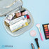 Large Cosmetic Bag for Women, Clear Makeup Pouch for Travel or Home, Transparent PVC Organizer with Handle (Silver)