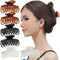 RC ROCHE ORNAMENT 6 Pcs Womens Classic Double Multi Layer Hair Clutcher Clamp, Fine Teeth Jaw Interlocking, Medium