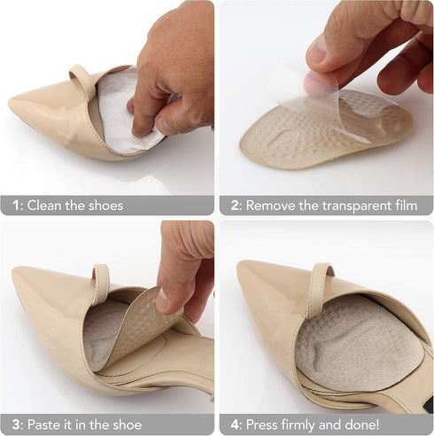 Metatarsal Pads for Women & Men, Ball of Foot Cushions for Pain Relief, Comfortable, Nonslip, Reusable, Great for High