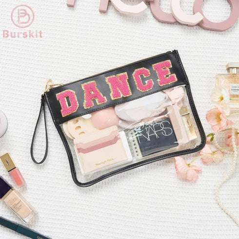 Clear Dance Makeup Bag Dance Accessories for Girls Dance Recital Gifts Dance Competition Preppy Cosmetic Travel Toiletry
