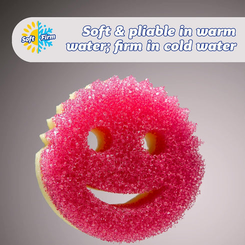 Mommy 1 Count Scrub Daddy Dual Sided Texture Changing Sponge/Scrubber - Super Absorbent Sponge Side - Scrub (Pink)