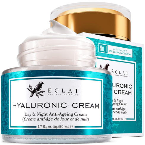 Hyaluronic Acid Face Moisturizer for Women and Men, Anti-Aging Hydrating Cream, Day and Night Facial Lotion