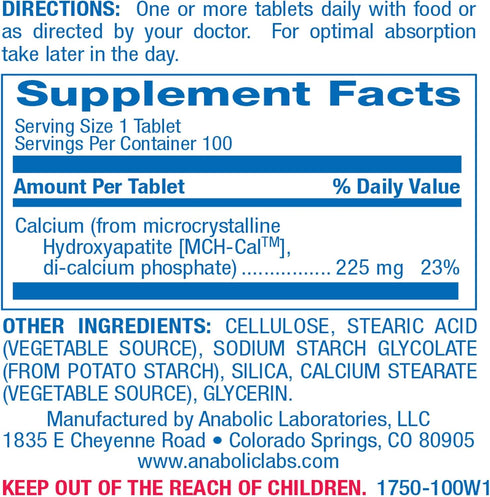 Osatate Microcrystalline Hydroxyapatite Calcium Supplement, 100 Tablets for Bone Strength - Osteo Supplements for Women