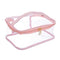 Large Clear Cosmetic Bag for Women, See-Through Makeup Pouch for Travel or Home, Transparent PVC Organizer (Blush)