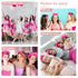 WHAVEL 9 Pack Hot Pink Spa Headband - Soft Fluffy Headband for Washing Face and Makeup