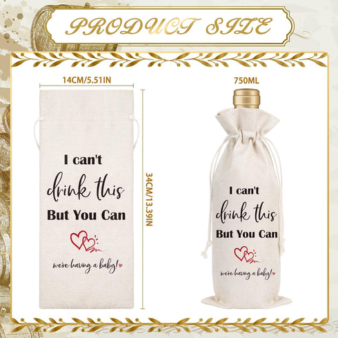 Pregnancy Announcement Wine Gift Bag - Wxiben I Cant Drink This But You Can Pregnancy Announcement Gifts Reusable