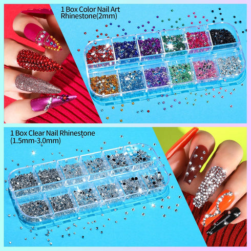 Teenitor Nail Art Kit for Beginners - Nail Art Supplies with Brushes, Dotting Tools, Stickers, Rhinestones, Foil, Tapes