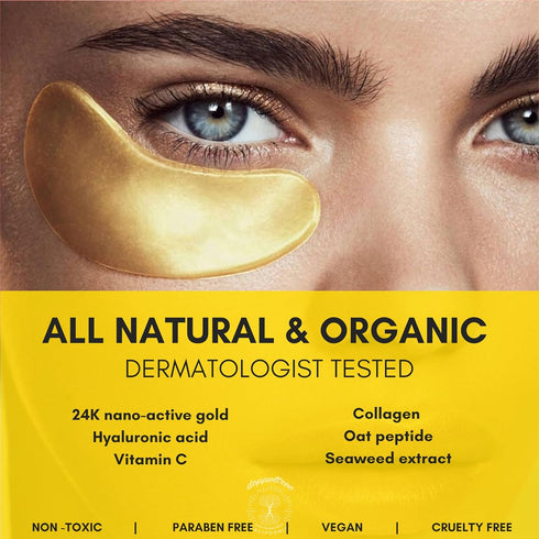 Under Eye Patches & Masks (18 Pairs), All Natural Anti Aging Treatment for Puffiness, Wrinkles, Dark Circles