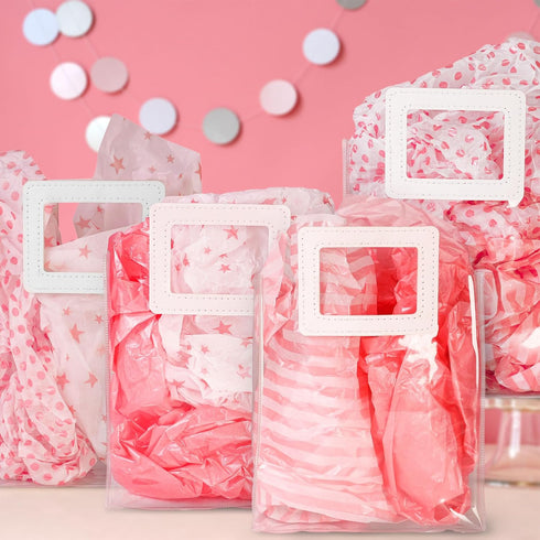 MR FIVE 60 Sheets Metallic Pink Tissue Paper Bulk, 20" x 28" for Gift Bags, DIY Craft, Pink Gift Wrapping