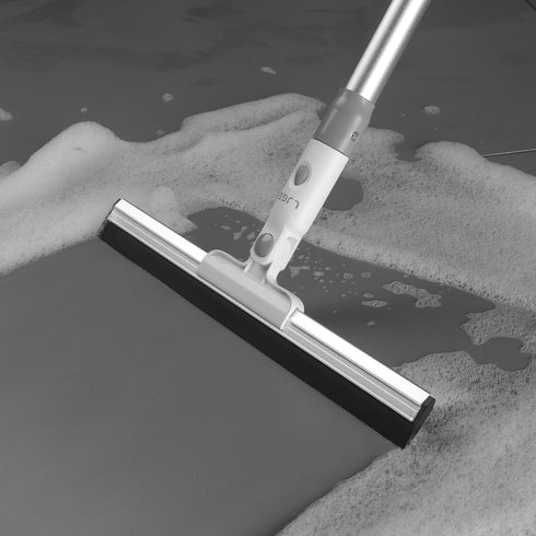 17" Rubber Squeegee Broom with 51" Aluminum Alloy Pole for Floor Cleaning