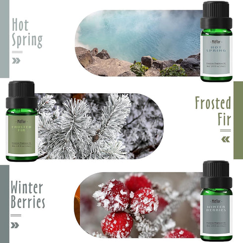 Set, MitFlor Winter & Woodland Fragrance Oils Creative Christmas Gift, Fragrance Oils for Diffuser, Candle & Soap