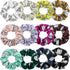 WILLBOND 12 Pieces Silk Hair Scrunchies, Volleyball Sport Hair Ties, Satin Bands for Women, Multicolor