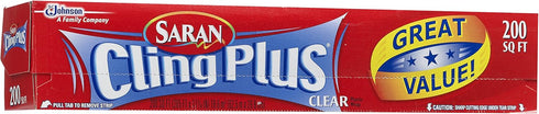 Saran Cling Plus Plastic Wrap, 200 Sq Ft, 1 Count