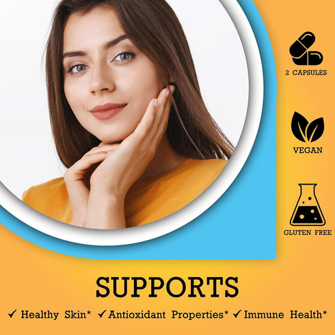 Skin Care Supplement Capsules - Nicotinamide/Niacinamide/Niacin 500mg and Polypodium Leucotomos 480mg