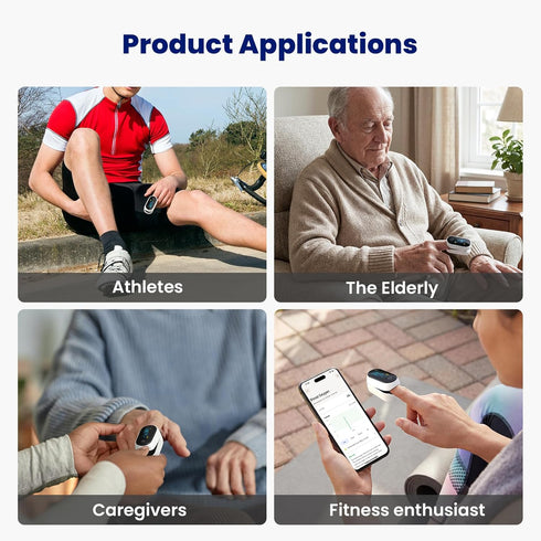 SpO2 Bluetooth Pulse Oximeter Fingertip, Smart Blood Oxygen Saturation Monitor with App for Sports & Aviation, Accurate