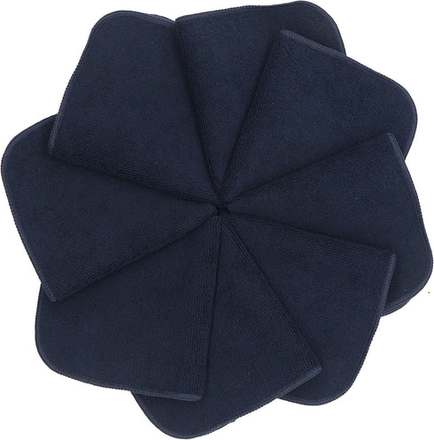 Microfiber Dish Cloths Fast Drying Kitchen Cleaning Cloth Dish Rags Dust Cloths Ultra Absorbent Lint Free Washcloths with Poly Scrub Side 12inch x 12inch 8 Pack (Black) by VeraSong