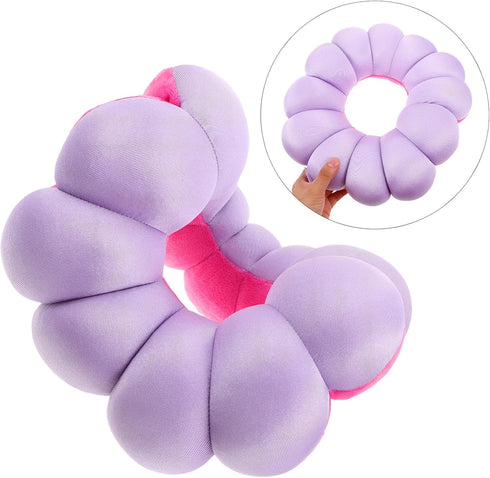 Veemoon Flower Shape Donut Cushion Nursing Pad for Elderly Bedridden Patients, Violet and Pink Hollow Nursing Pillow