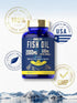 Carlyle Fish Oil 2000mg - 600mg Omega 3 with EPA & DHA, 90 Odorless Softgels, Lemon Flavored Supplement, Non-GMO &