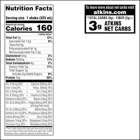Atkins Café Caramel Iced Coffee Protein Shake, 15g Protein, Keto Friendly, 12 Count