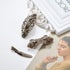WILLBOND 6 Pieces Vintage Hair Barrettes, Retro French Flower Clips, Metal Bronze Floral Pins for Women