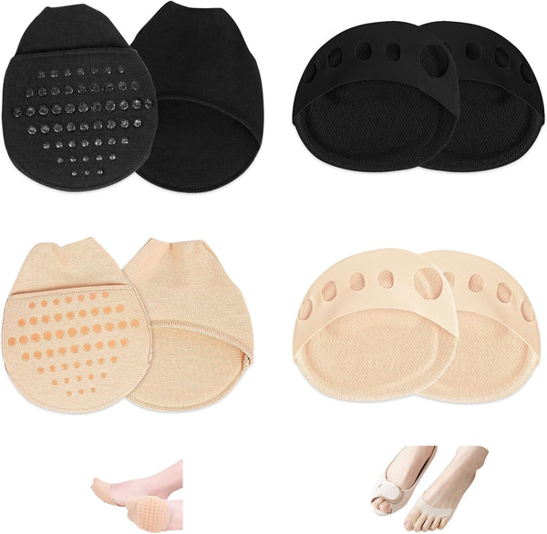 4 Pairs Metatarsal Pads, Honeycomb Fabric Ball of Foot Cushions for Women High Heels, Invisible Soft Toe Pads for Pain