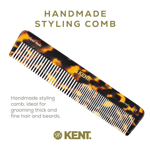Kent 16T Fine Tooth Comb and Wide Tooth Comb, Beard Comb and Hair Comb for Men and Women, Detangling Comb