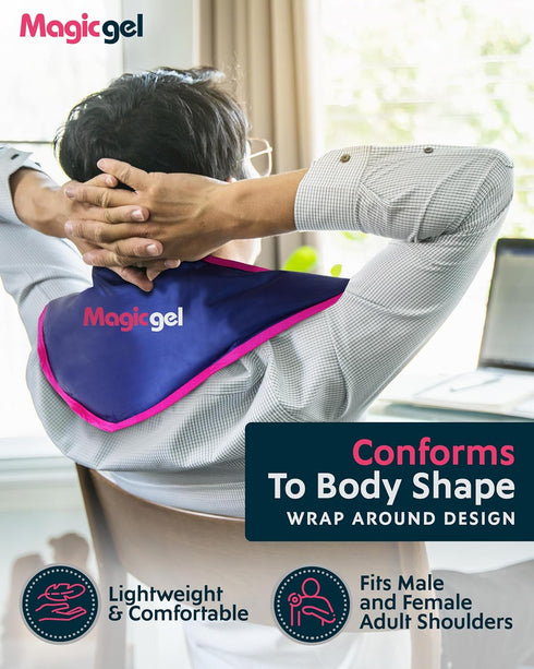Magic Gel Neck Ice Pack - Reusable Cold Wrap for Neck, Shoulders, Back - Soft Flexible Freezer Pack for Icing